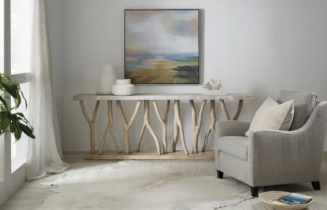 Hooker® Furniture Surfrider Gray Console Table with Light Wood Base-1