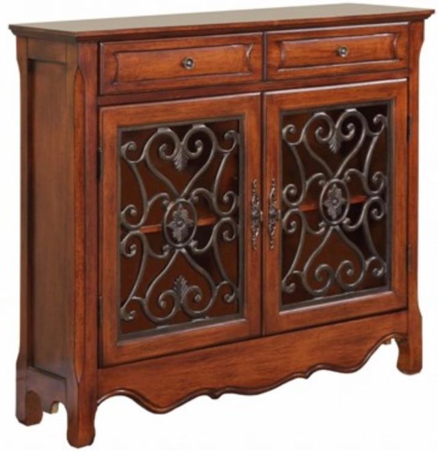 Powell® Light Cherry Scroll Console-0