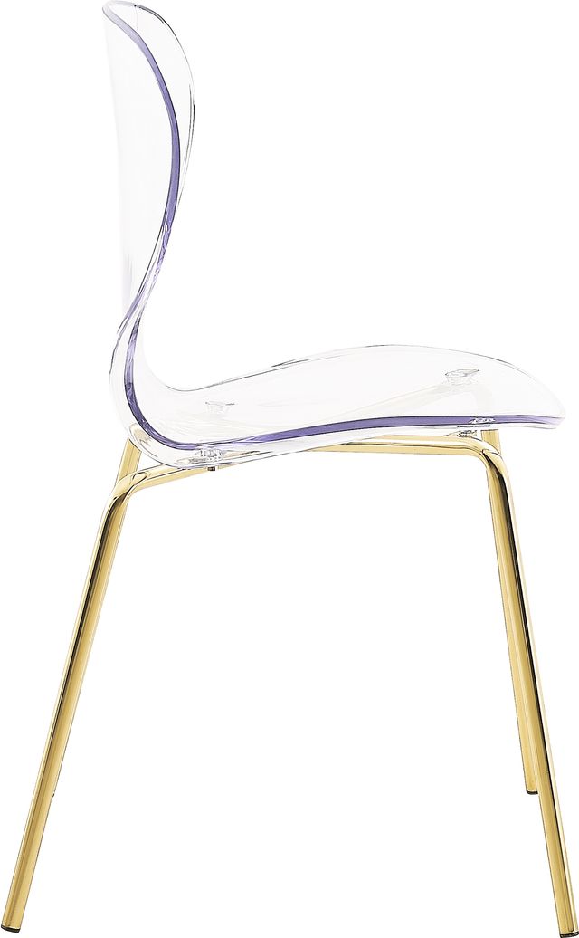Meridian Furniture Clarion Clear/Gold Dining Chair-2