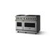 Viking® 5 Series 48" Stainless Steel Pro Style Dual Fuel (NG) Range with Brushed Brass Trim-2