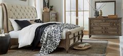 Liberty Furniture Americana Farmhouse 4-Piece Beige/Dusty Taupe Queen Sleigh Bed Set