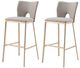 VIG Furniture Modrest Burton 2-Piece Antique Brass/Greige Glam Bar Stool Set-4