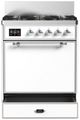 Ilve® Majestic III 30" White Pro Style Dual Fuel Natural Gas Range with Solid Door and Chrome Trim-2