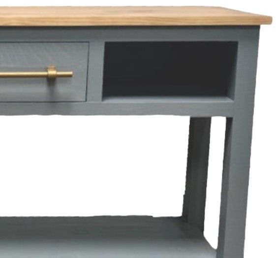 Million Dollar Rustic Harbor Brown Sofa Table with Gray Base-2
