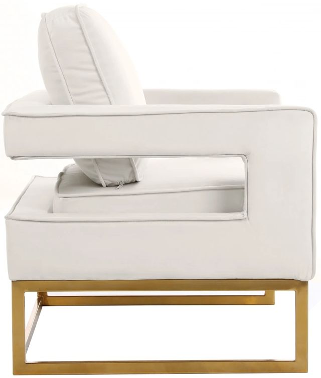 Meridian Furniture Noah Cream/Gold Velvet Chair-2