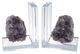 A & B Home 2-Piece Charcoal/Clear Quartz Stone Bookends Set-0