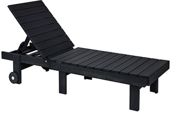 C R Plastic Generation Line Black Chaise Lounge with Hidden Wheels-0