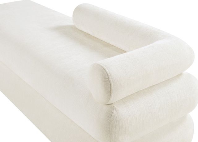 Meridian Furniture Kennedy Cream Chenille Fabric Bench-3