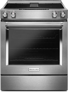 KitchenAid® 30" Stainless Steel Slide In Electric Downdraft Range