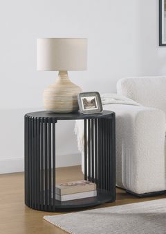 Nesting End Tables Circular Contemporary Decor By Lavish Home, Set Of 2 (Black