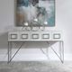 Uttermost® Abaya Soft White Console Table with Brushed Nickel Base-1