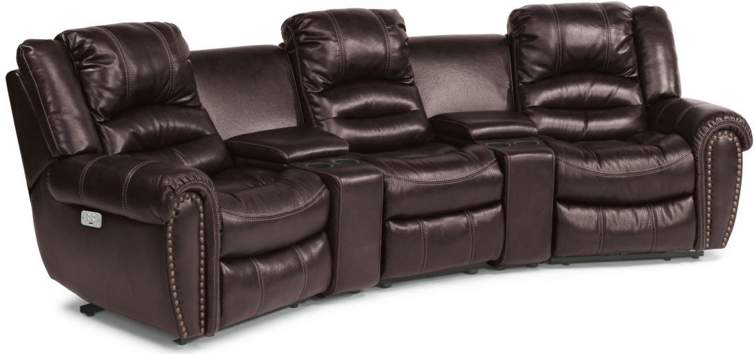 Flexsteel Town Barolo Power Reclining Sectional with Power Headrests Park Home Store Duncansville PA