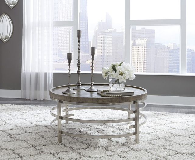 Signature Design by Ashley® Zinelli Gray Round Coffee Table-2