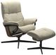 Stressless® by Ekornes® Customizable Mayfair Medium Manual Recliner and Ottoman with Cross Base-0