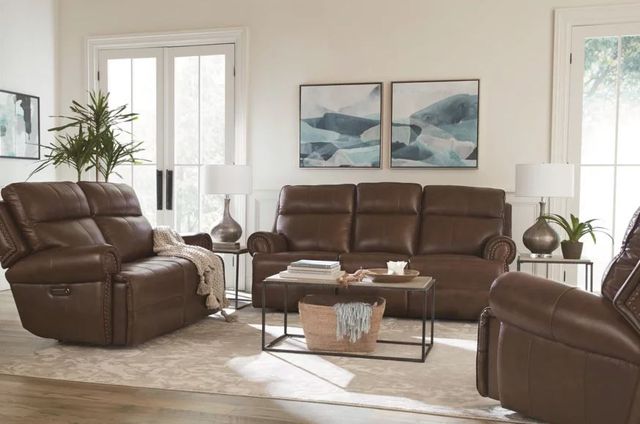 Bassett® Furniture Claremont Kobe Leather Loveseat with Console-4