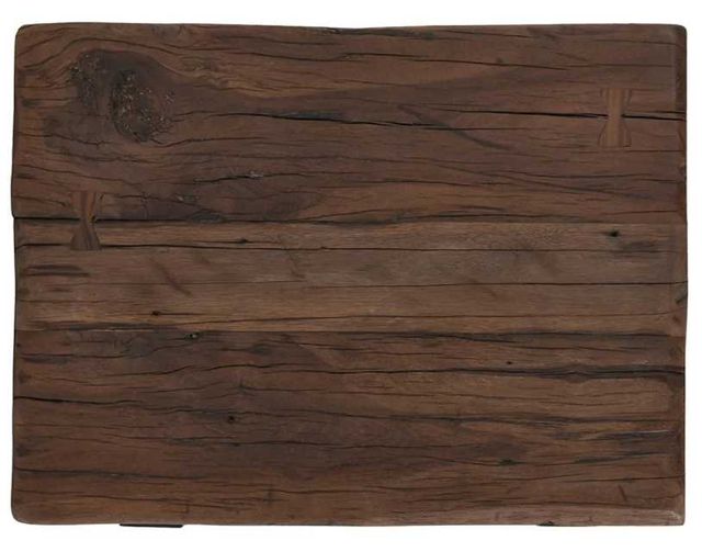 Classic Home Duarte Rustic Brown 30" End Table with Black Base-3