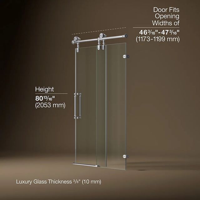 KOHLER Artifacts™ Polished Chrome 81" x 46" - 47" Sliding Shower Door-2