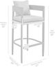 Armen Living Menorca Dark Gray Aluminum/Fabric Outdoor Counter Stool-2