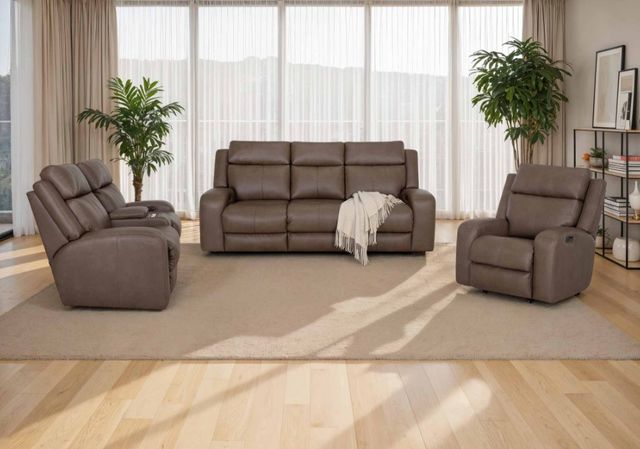 Franklin™ Winston Detroit Taupe Power Reclining Console Loveseat with Power Headrest-1