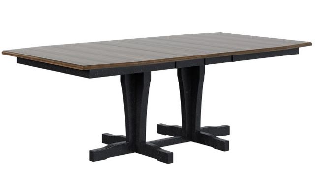 Country View Woodworking Customizable Eureka Cherry Top 48" Dining Table with 4-Leaves and Brown Maple Base-0