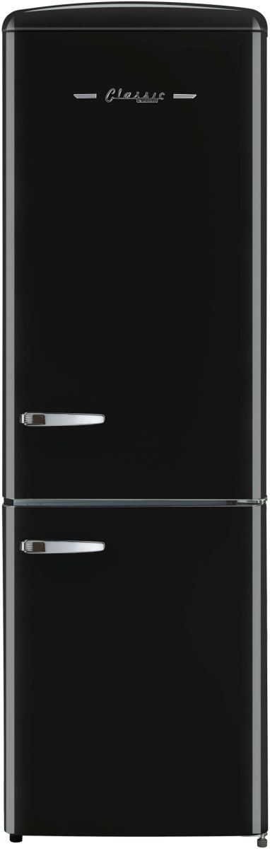 Unique® Appliances Classic Retro 12 Cu. Ft. Black Counter Depth Bottom Freezer Refrigerator-0