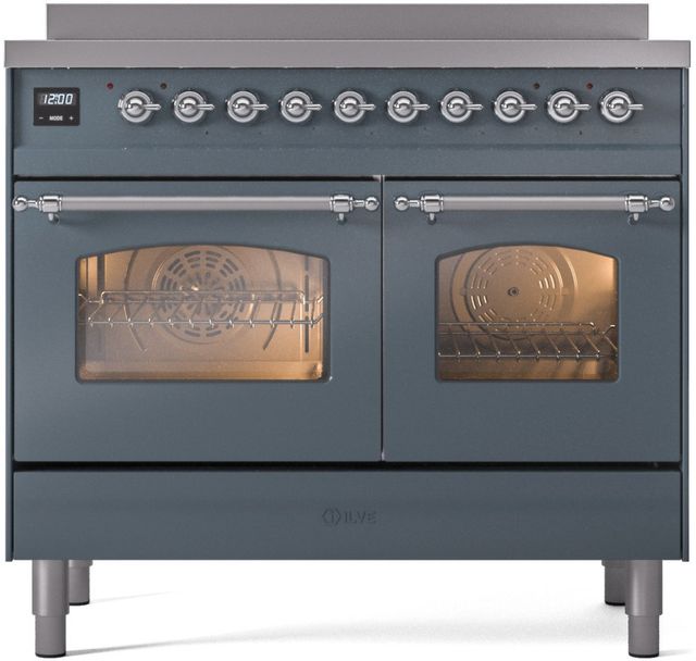 Ilve® Nostalgie II Series 40" Blue Grey Pro Style Induction Range-0