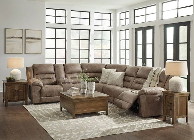 Signature Design by Ashley® Ravenel 3-Piece Fossil Curved Power Reclining Sectional-1