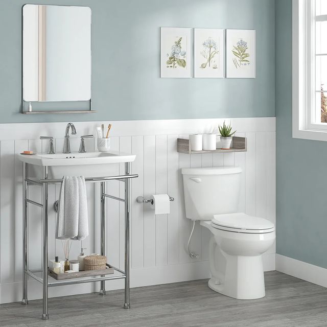 American Standard Colony® White 3 Two-Piece 1.6 gpf/6.0 Lpf Chair-Height Elongated Toilet Less Seat-3