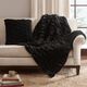 Olliix by Madison Park Ruched Fur Black 20"x20" Square Pillow-1