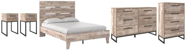 Signature Design by Ashley® Neilsville 5-Piece Whitewash Full Youth Platform Panel Bed Set-0