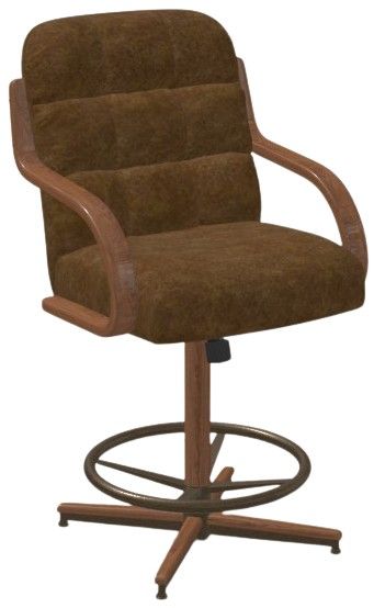 Chromcraft Customizable Ryland Metal Swivel Tilt Counter Height Dining Stool with Footrest-1