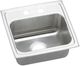 Elkay Lustertone® Classic Lustrous Satin Stainless Steel 17" x 16" x 6.5" 2-Hole Single Bowl Drop-in ADA Sink with Quick-Clip-0