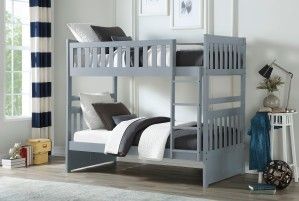 Mazin Furniture Orion Gray Twin/Twin Youth Bunk Bed-2