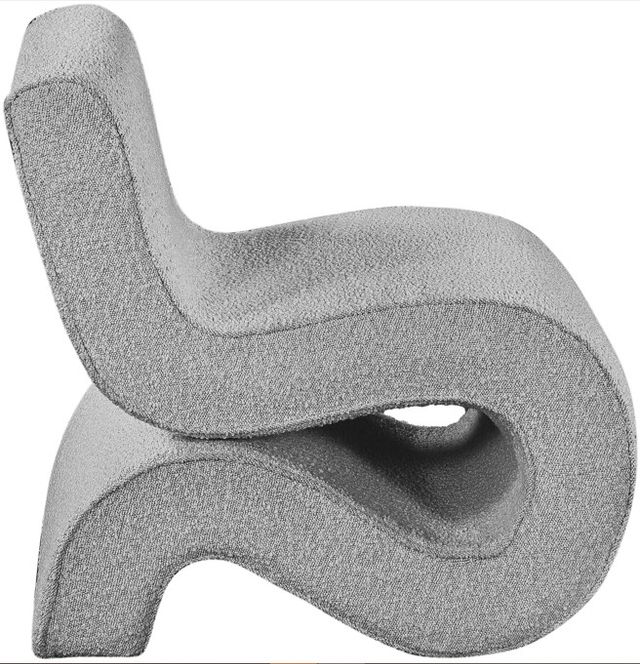 Meridian Furniture Desiree Grey Boucle Fabric Accent Chair-2
