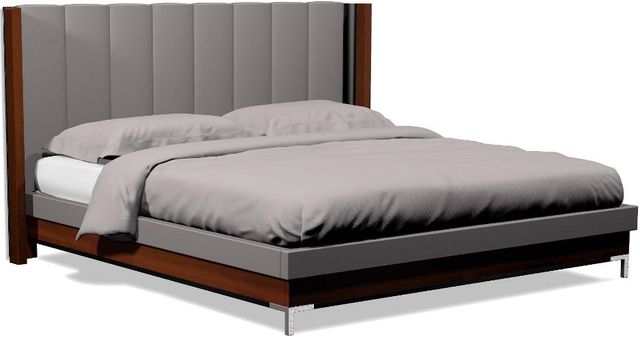 Country View Woodworking American Modern King Vertical Headboard Panel Upholstered Bed-0