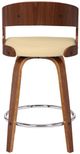 Armen Living Shelly 2-Piece Cream/Walnut Counter Stool Set-5