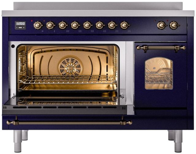 Ilve® Nostalgie II Series 48" Blue Pro Style Induction Range-2
