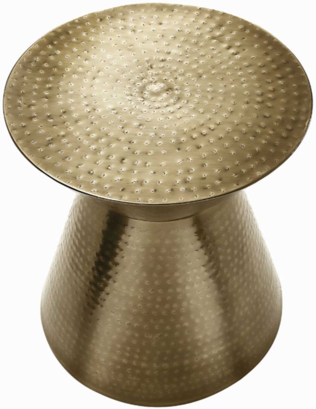 Monarch Specialties Inc. Gold Iron Hourglass Drum Table-1