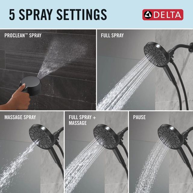 Delta Universal Showering Matte Black 5-Setting In2ition® with ProClean® Spray-3