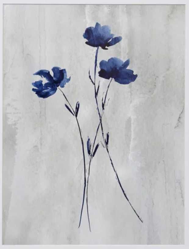 Stylecraft Indigo Botanical III Gray/White Wall Art-1