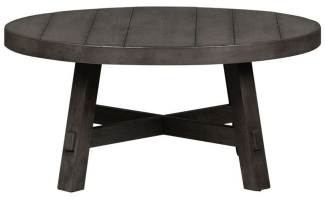 Liberty Furniture Modern Farmhouse Dusty Charcoal Splay Cocktail Table-2