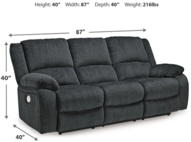 Signature Design by Ashley® Draycoll Slate Power Reclining Sofa-2