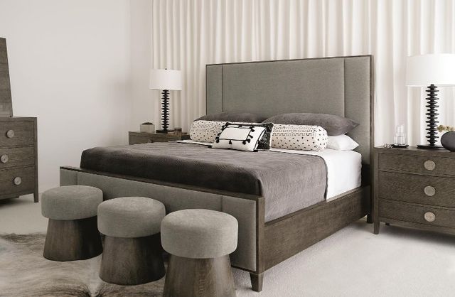 Bernhardt Linea Upholstered Charcoal Panel Bed-3