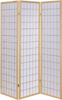 Coaster® Carrie Natural/White 3-Panel Folding Screen