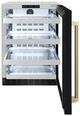 ZLINE Autograph Edition Touchstone 24 " 5.2 Cu. Ft. Black Stainless Steel Glass Door and Champagne Bronze Helix Handle 151 Can Beverage Fridge -3