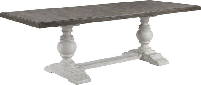 Liberty Furniture River Place 7-Piece Riverstone White/Tobacco Dining Trestle Table Set-1