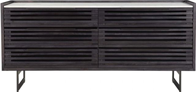 Moe's Home Collection Paloma Charcoal Grey Dresser with White Marble Top-2