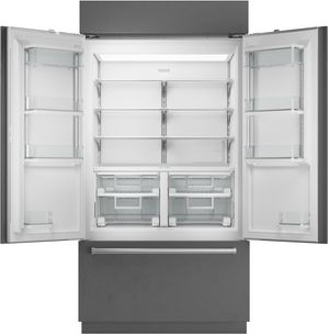 Front view of the opened Sub-Zero® Classic Series 42" 24.7 Cu. Ft. Panel Ready French Door Refrigerator