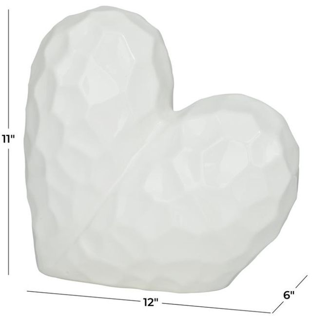 Deco Marche White Heart Dimensional Angled Origami Sculpture-2
