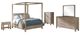 Coaster® Solano 5-Piece Beige/Weathered Mango Eastern King Upholstered Canopy Bedroom Set-0